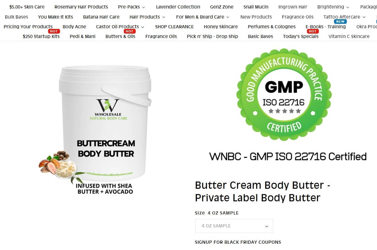 wholesale natural body care factory